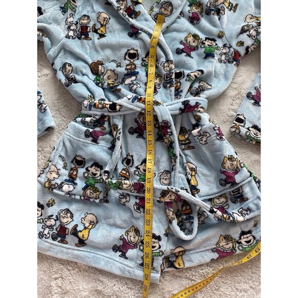 Peanuts Snoopy Charlie Brown Whole Gang Robe Belt Pockets Soft Women’s Sz L / XL - Picture 10 of 14